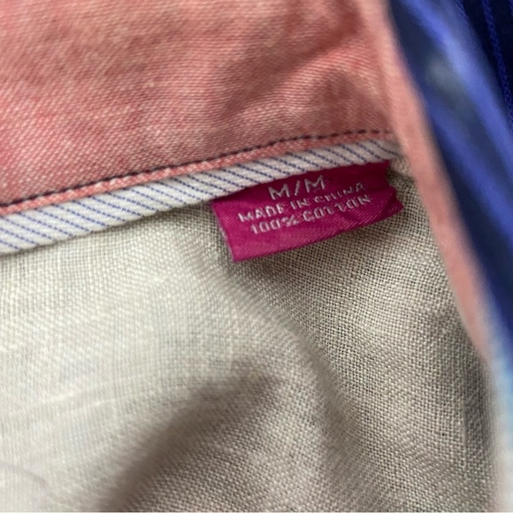 Tommy Bahama Button Down Dress Shirt Men's Long Sleeve Striped Medium Blue - Picture 6 of 8